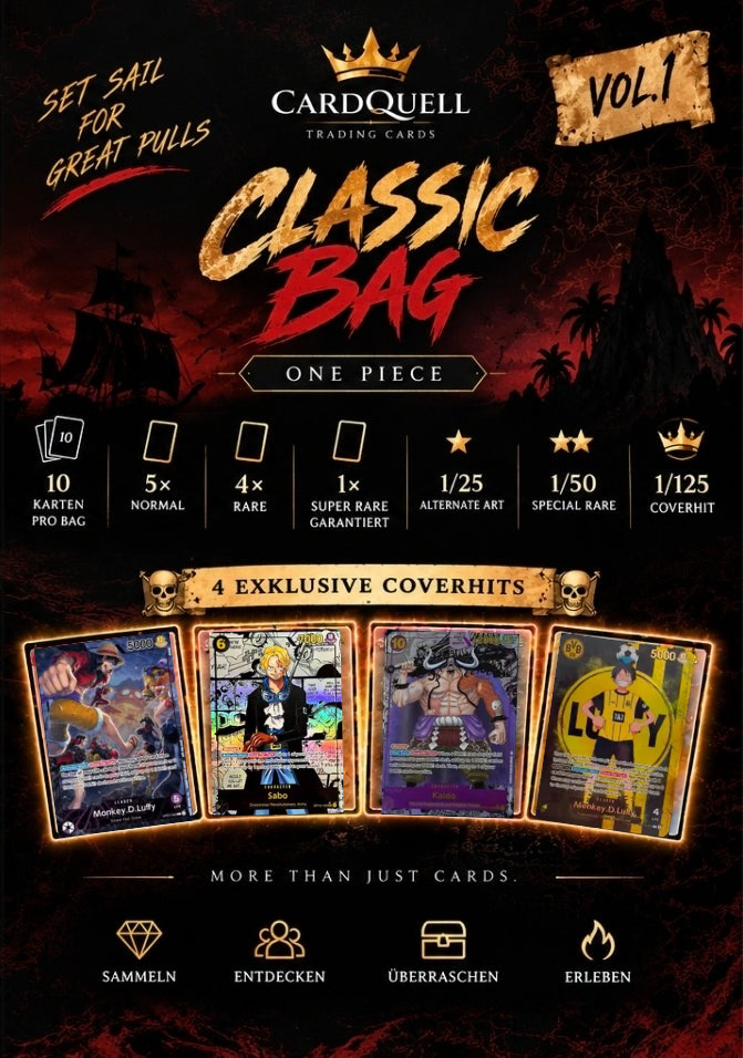 One Piece Classic Bag Vol.1 Mystery Bag mit Trading Cards und Hit-Chancen