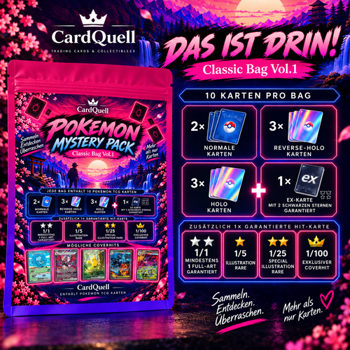 Pokémon Classic Bag Vol.1 Mystery Bag mit Trading Cards und Hit-Chancen